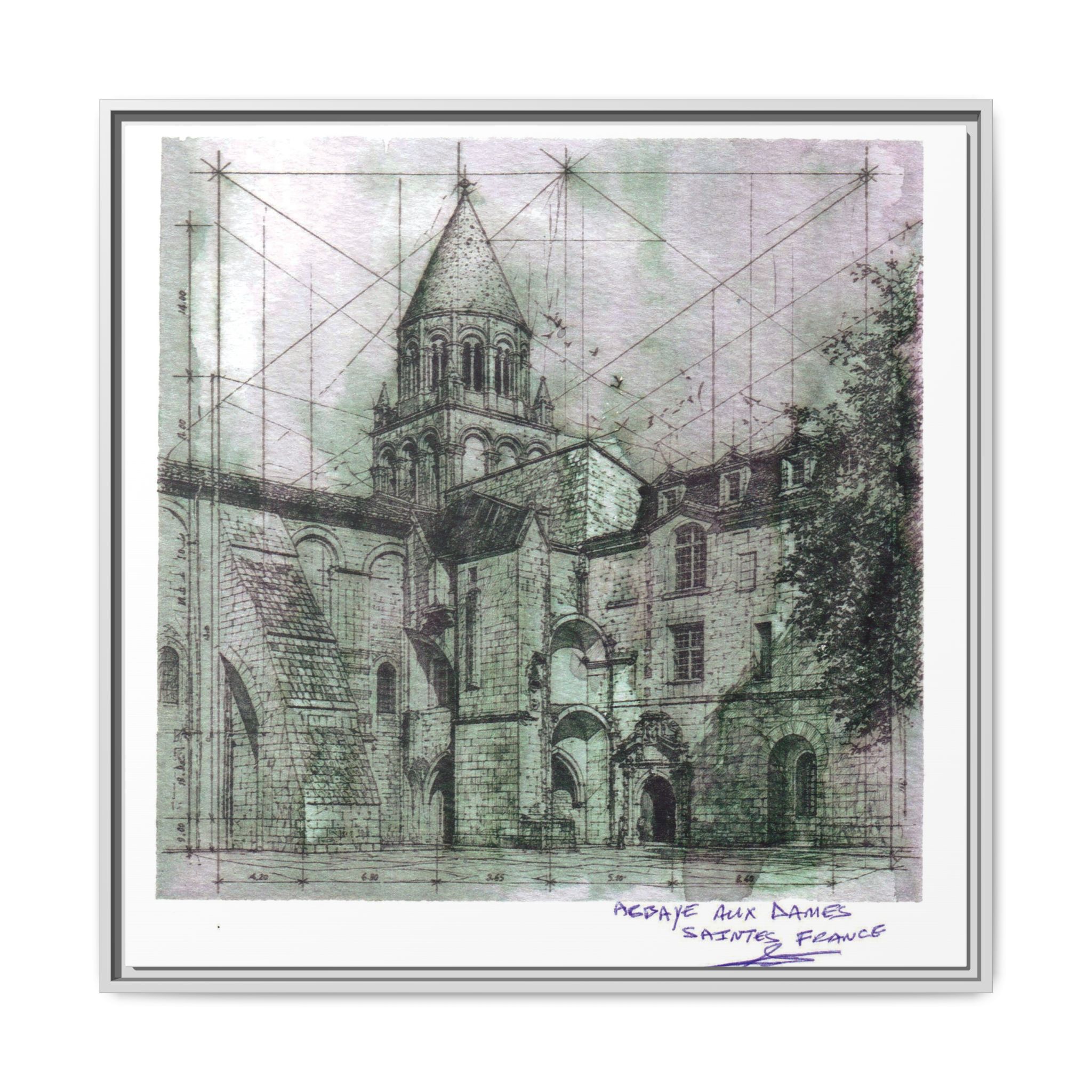 Abbaye aux Dames — Perspective Sketch